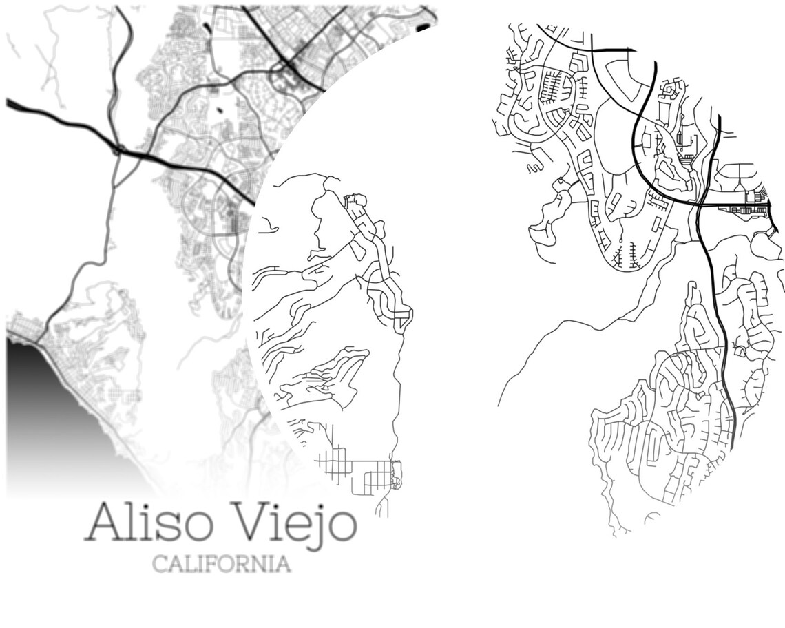 Aliso Viejo Map INSTANT DOWNLOAD Aliso Viejo California City Etsy