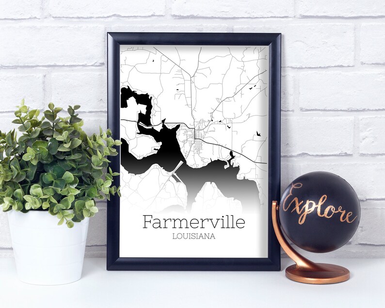 Farmerville Map INSTANT DOWNLOAD Farmerville Louisiana City Etsy