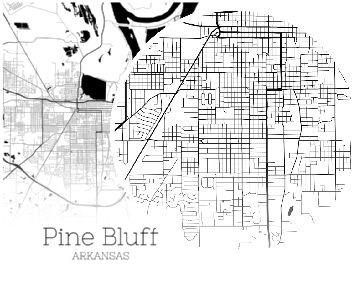 Pine Bluff Map INSTANT DOWNLOAD Pine Bluff Arkansas City Map  Etsy