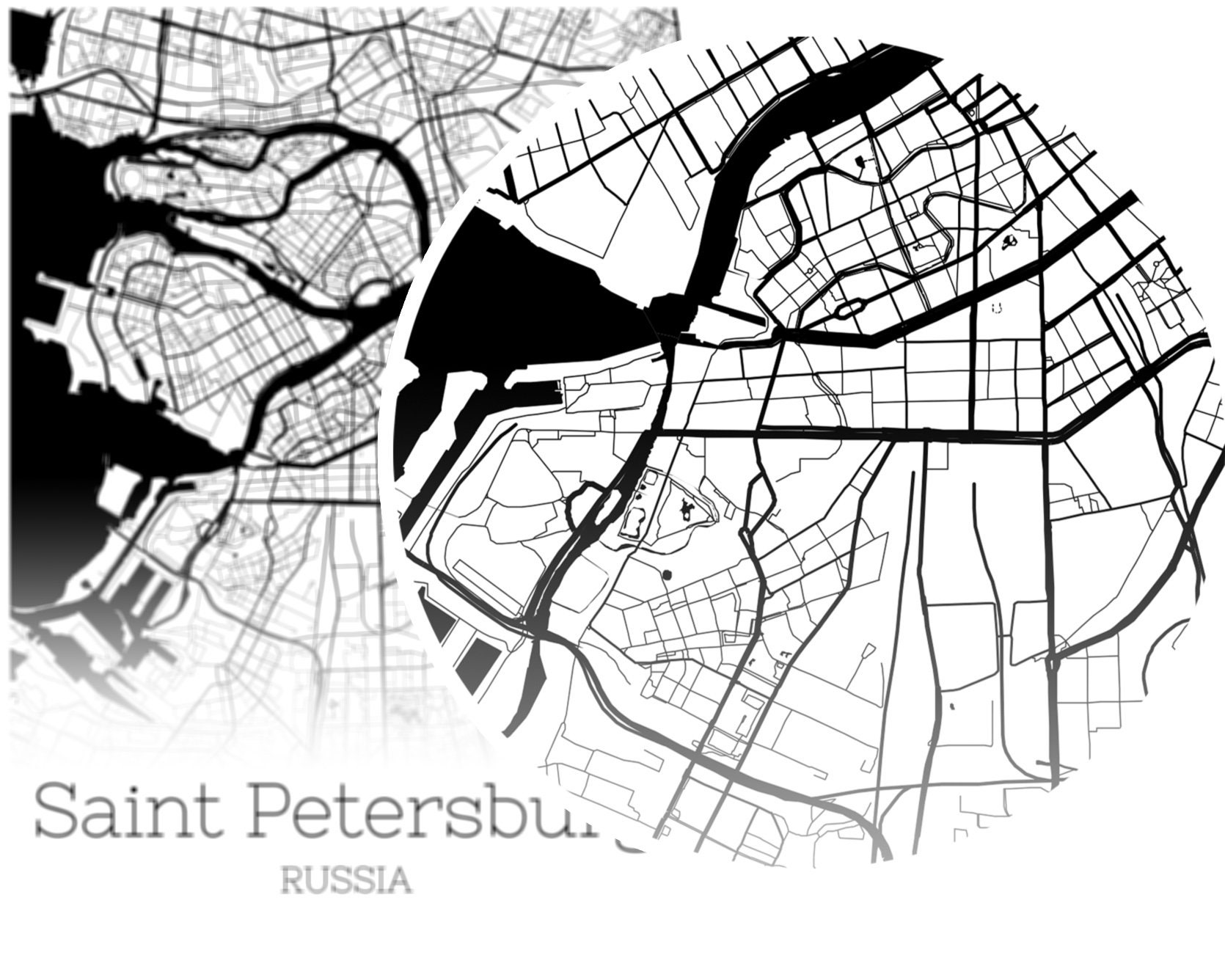 Saint Petersburg Map INSTANT DOWNLOAD Saint Petersburg Russia | Etsy