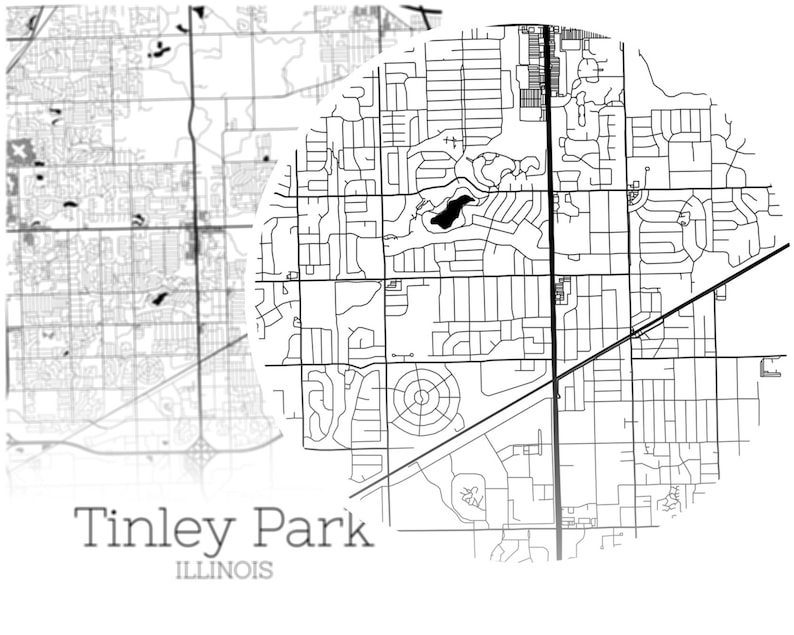 Tinley Park Map INSTANT DOWNLOAD Tinley Park Illinois City  Etsy