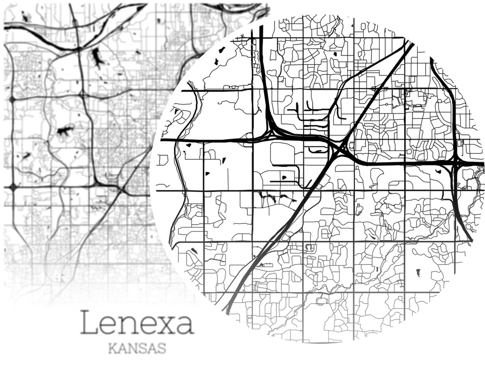 Lenexa Map INSTANT DOWNLOAD Lenexa Kansas City Map Printable  Etsy