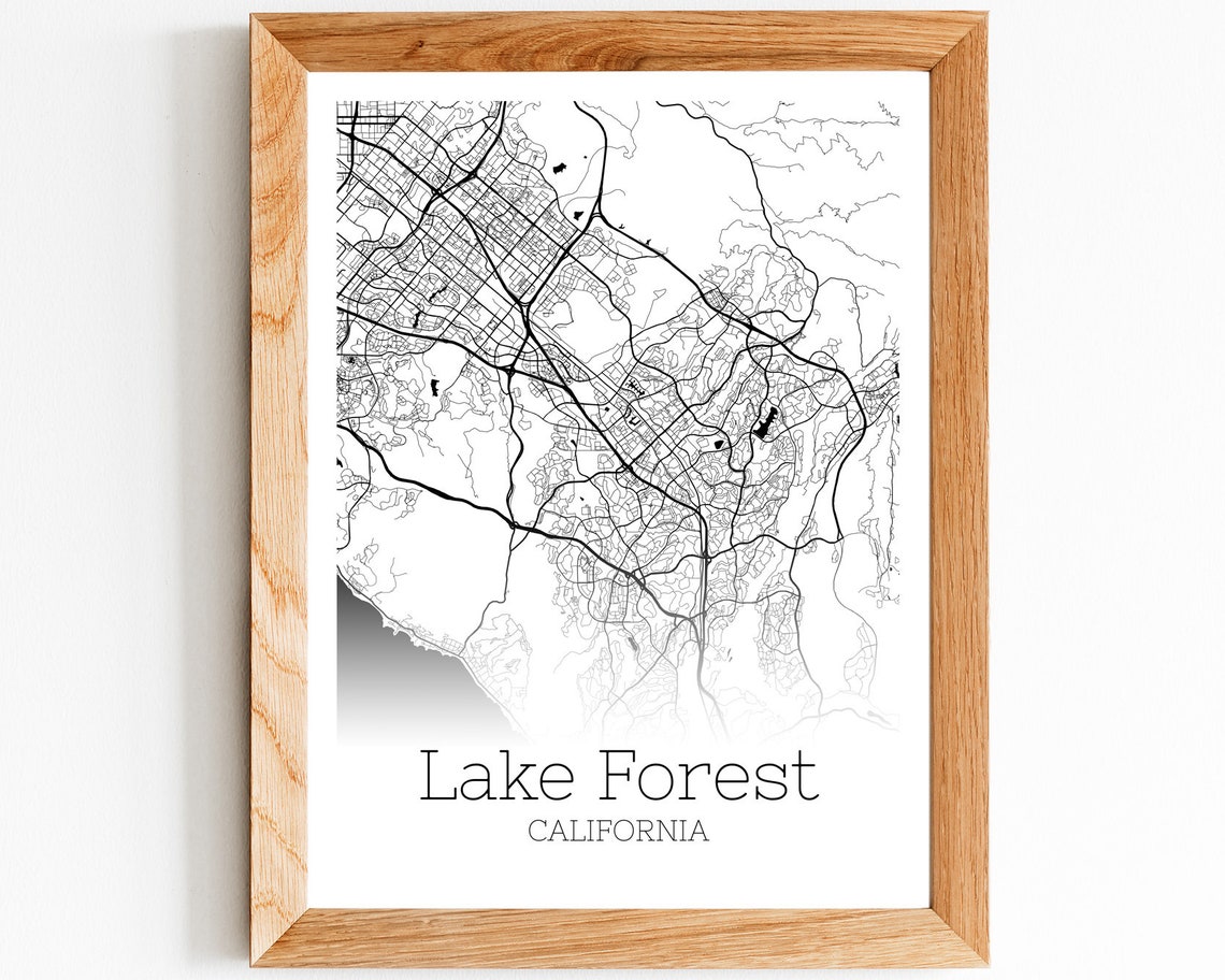 Lake Forest Map INSTANT DOWNLOAD Lake Forest California City  Etsy
