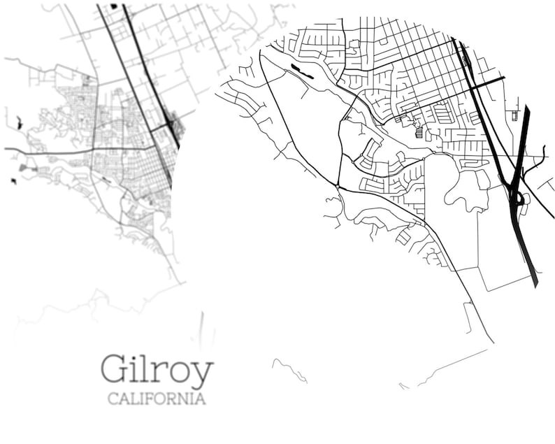 Gilroy Map INSTANT DOWNLOAD Gilroy California City Map  Etsy