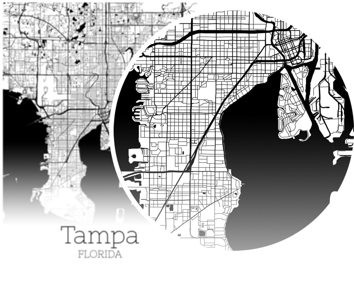 Tampa Map INSTANT DOWNLOAD Tampa Florida City Map Printable | Etsy