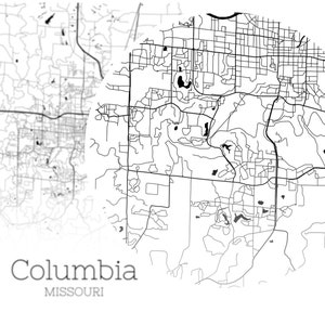 Columbia Map INSTANT DOWNLOAD Columbia Missouri City Map | Etsy
