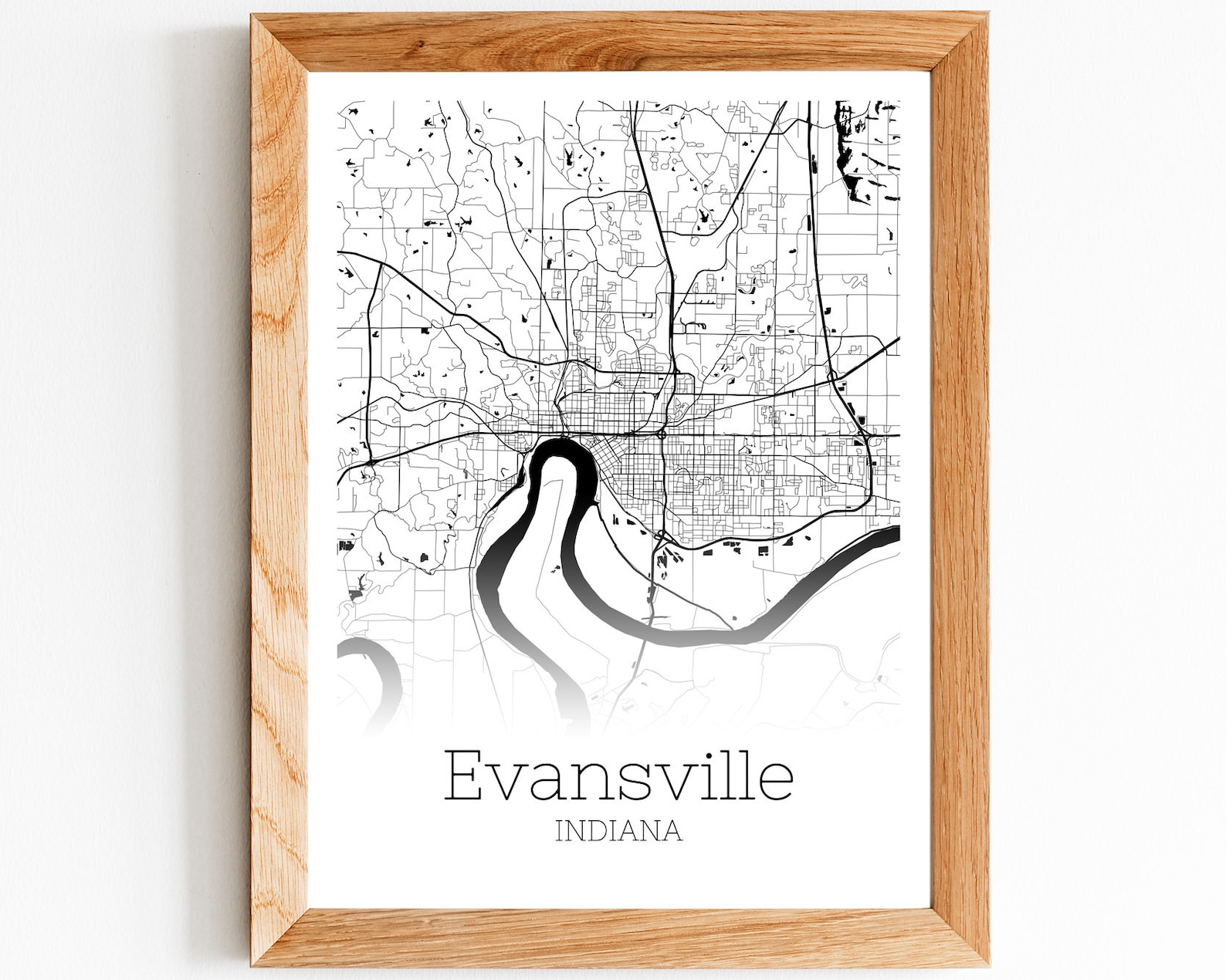 Evansville Map INSTANT DOWNLOAD Evansville Indiana City Map Etsy
