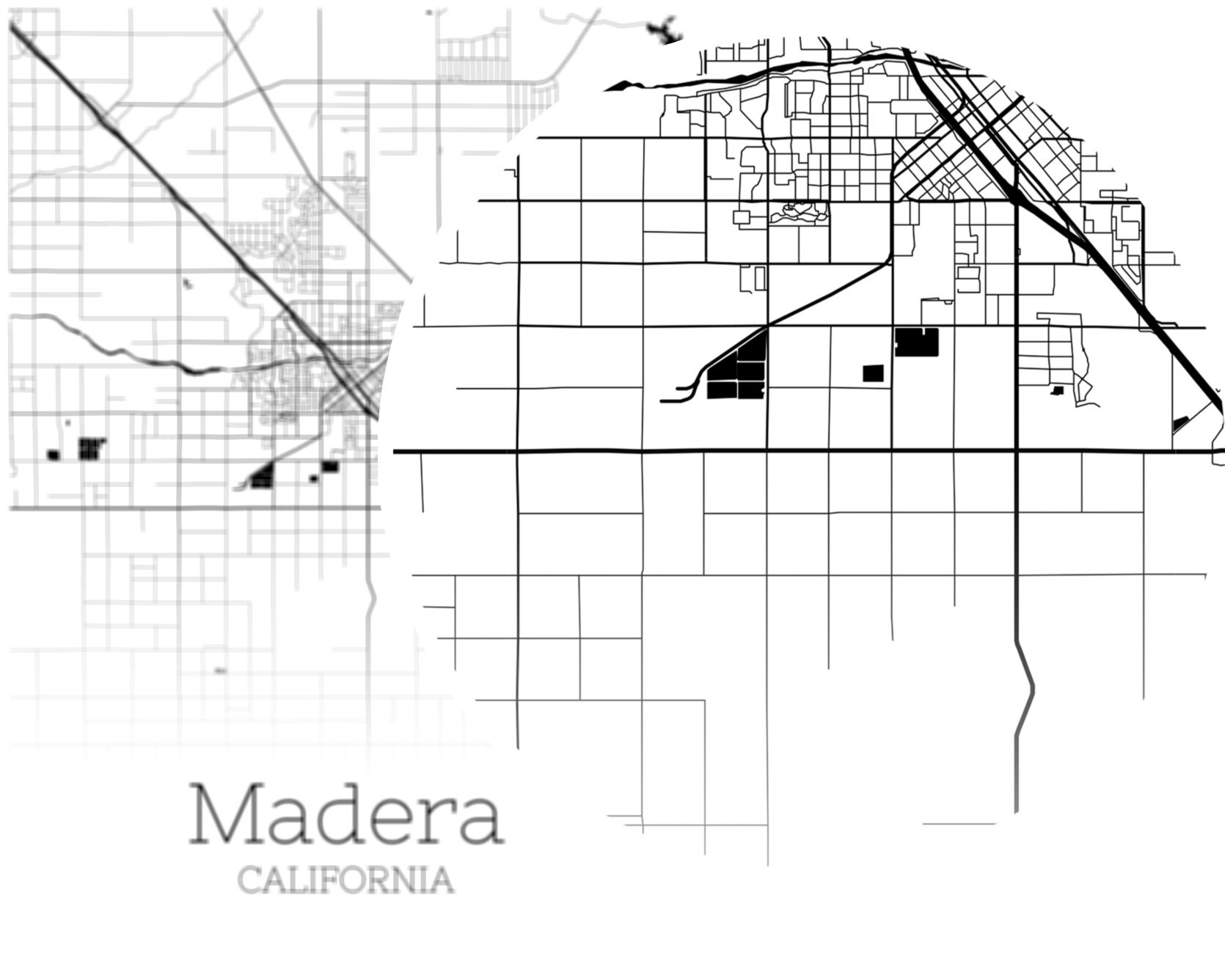 Madera Map INSTANT DOWNLOAD Madera California City Map Etsy