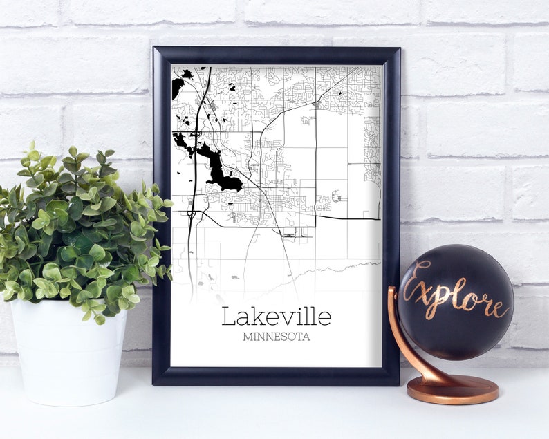 Lakeville Map INSTANT DOWNLOAD Lakeville Minnesota City Map Etsy