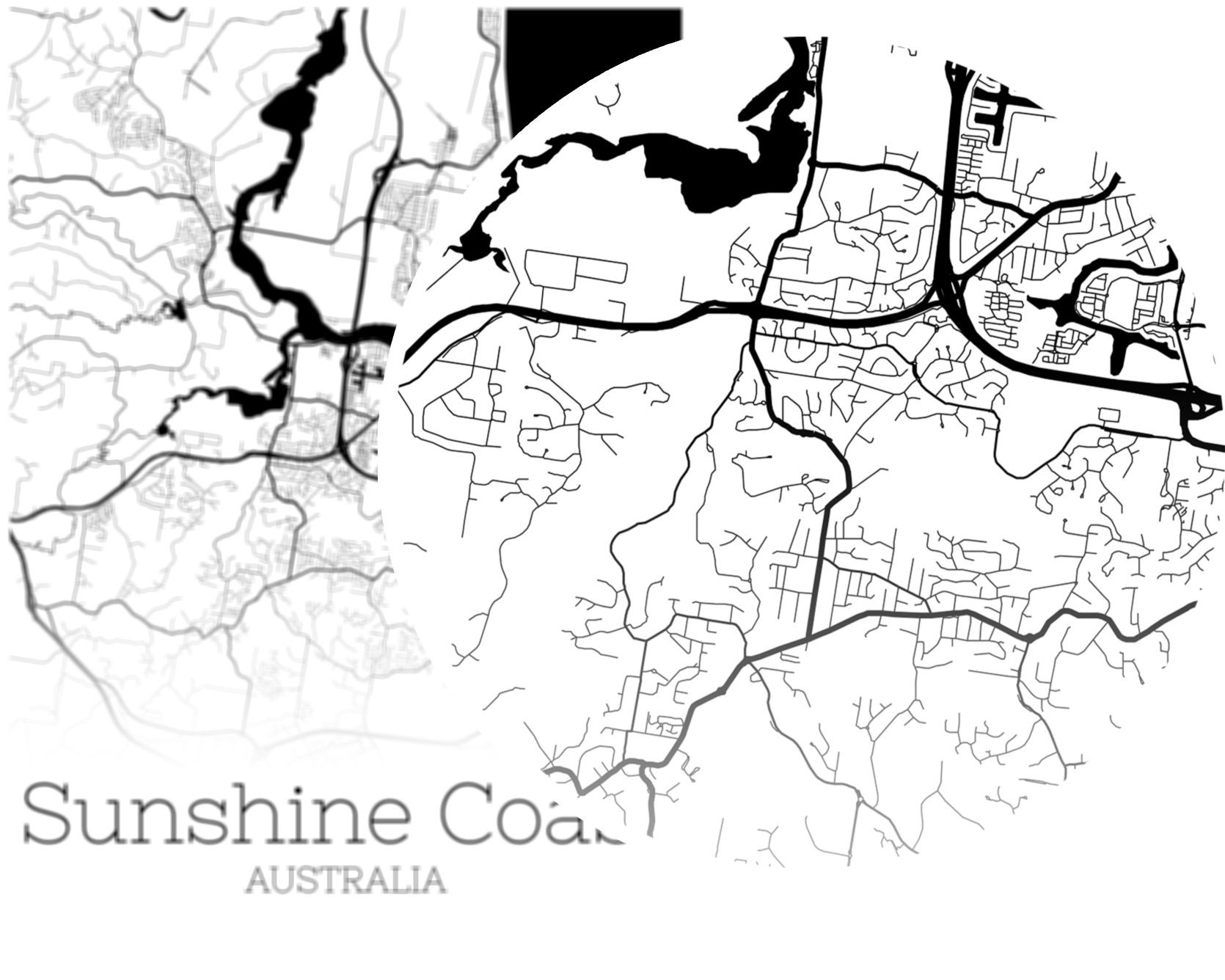 Sunshine Coast Map INSTANT DOWNLOAD Sunshine Coast Australia Etsy