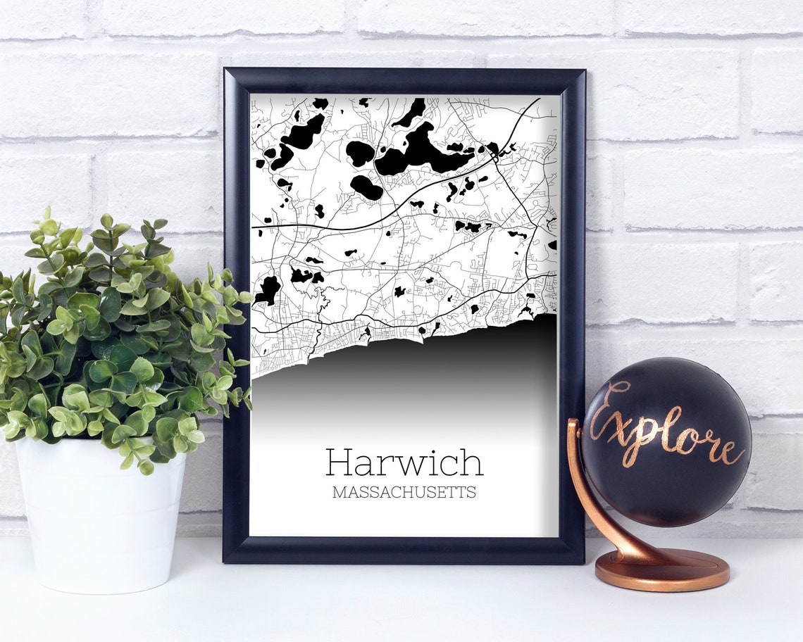 Harwich Map INSTANT DOWNLOAD Harwich Massachusetts City Map Etsy