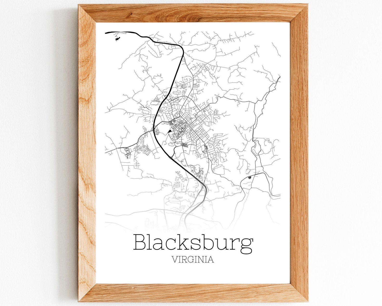 Blacksburg Map INSTANT DOWNLOAD Blacksburg Virginia City Map | Etsy