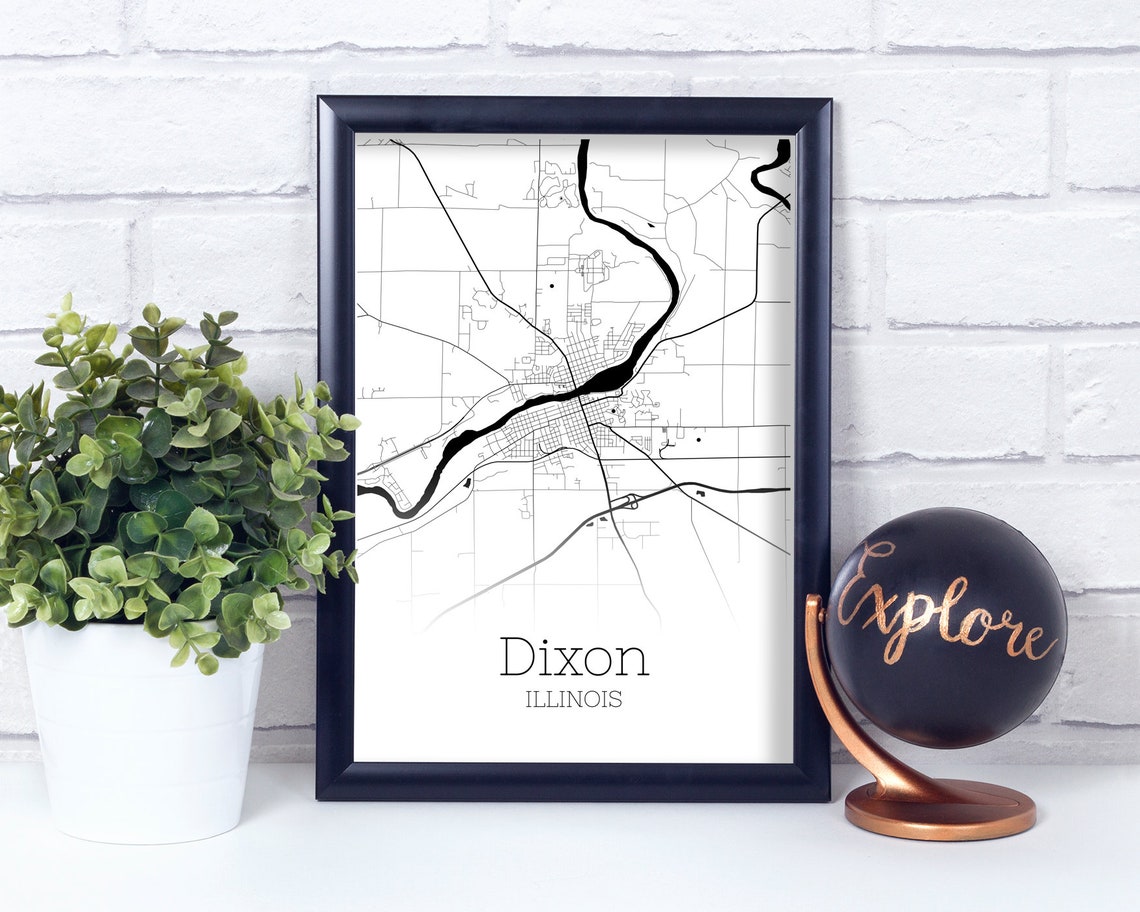 Dixon Map INSTANT DOWNLOAD Dixon Illinois City Map Printable Etsy