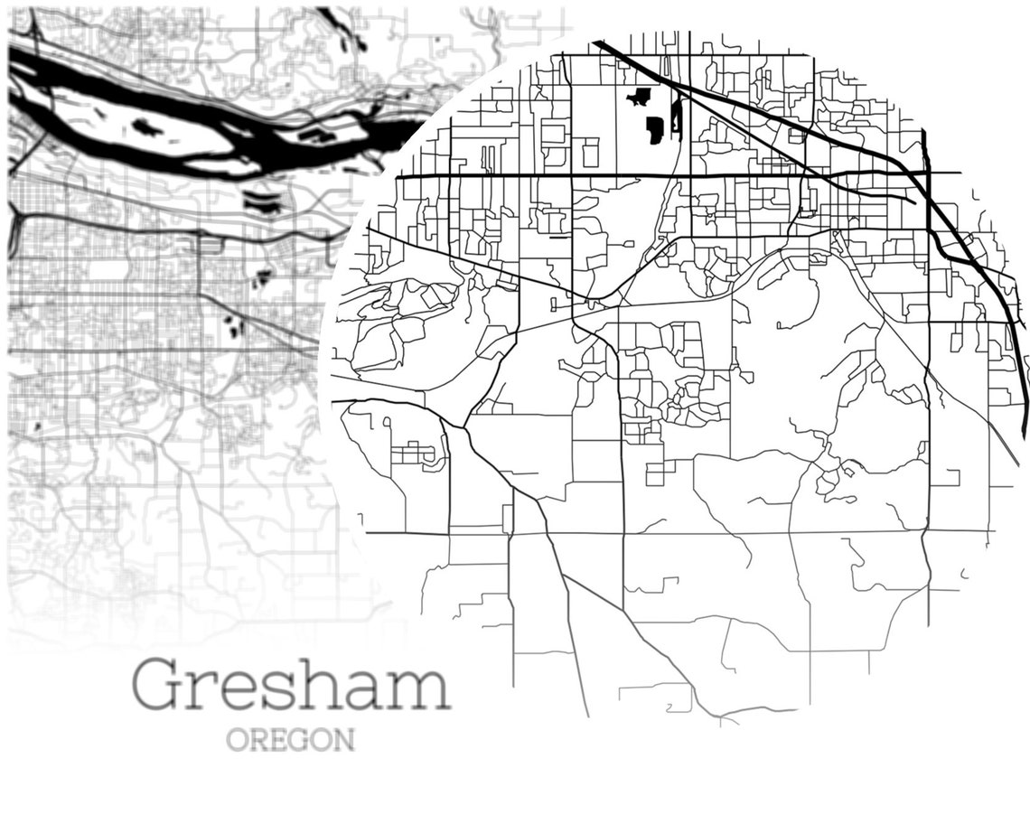 Gresham Map INSTANT DOWNLOAD Gresham Oregon City Map  Etsy