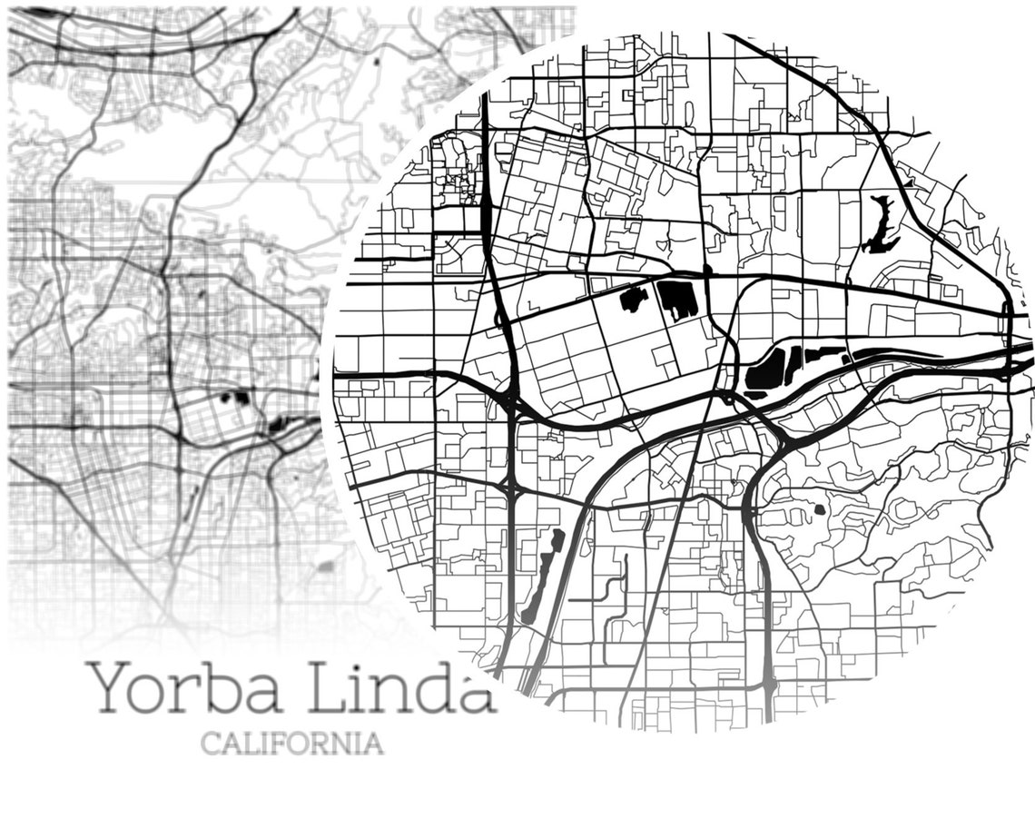 Yorba Linda Map INSTANT DOWNLOAD Yorba Linda North California Etsy