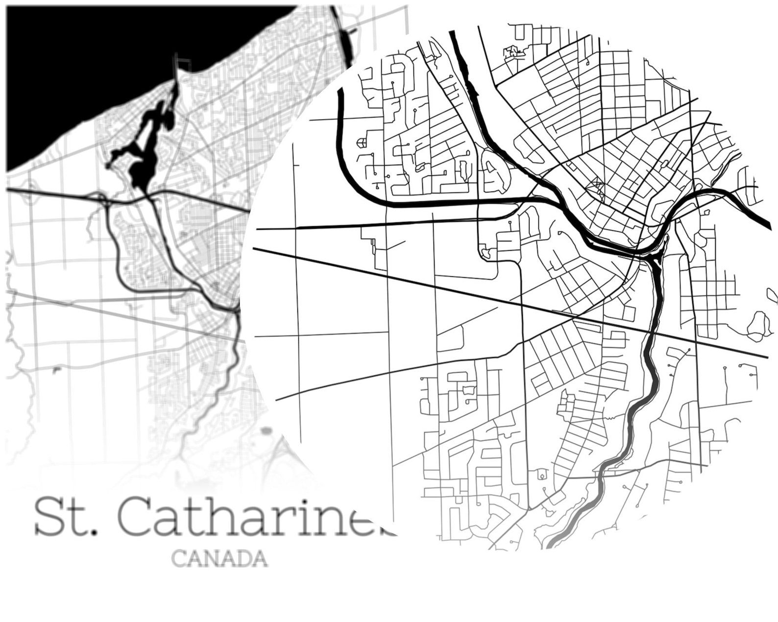 St. Catharines Map INSTANT DOWNLOAD St. Catharines Canada Etsy