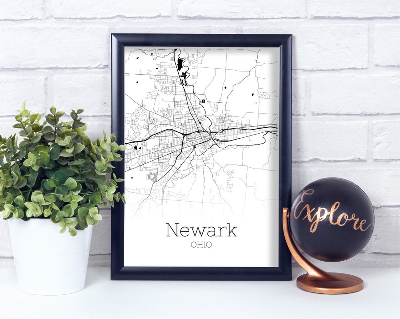 Newark Map INSTANT DOWNLOAD Newark Ohio City Map Printable Etsy