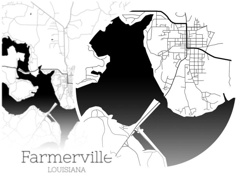 Farmerville Map INSTANT DOWNLOAD Farmerville Louisiana City Etsy