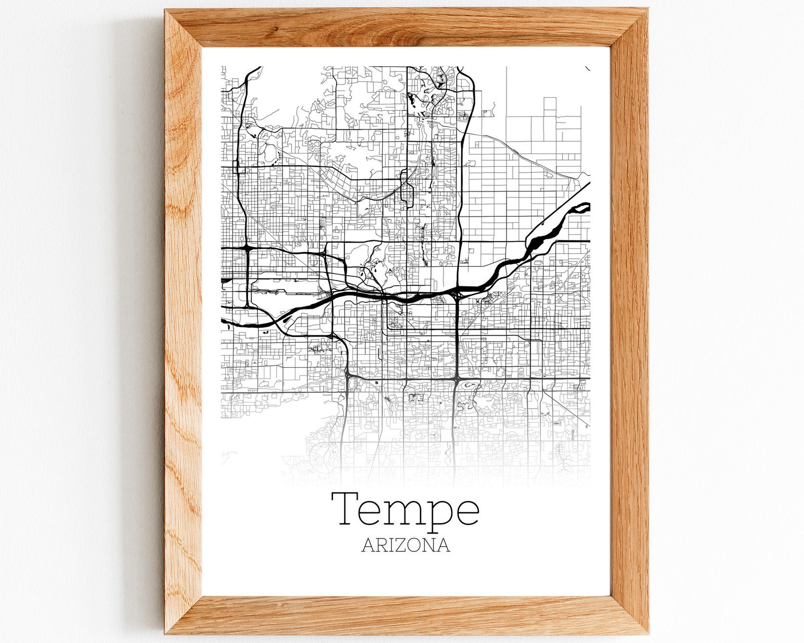 Tempe Map INSTANT DOWNLOAD Tempe Arizona City Map Printable Etsy