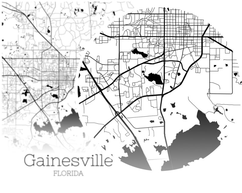 Gainesville Map INSTANT DOWNLOAD Gainesville Florida City Map Etsy