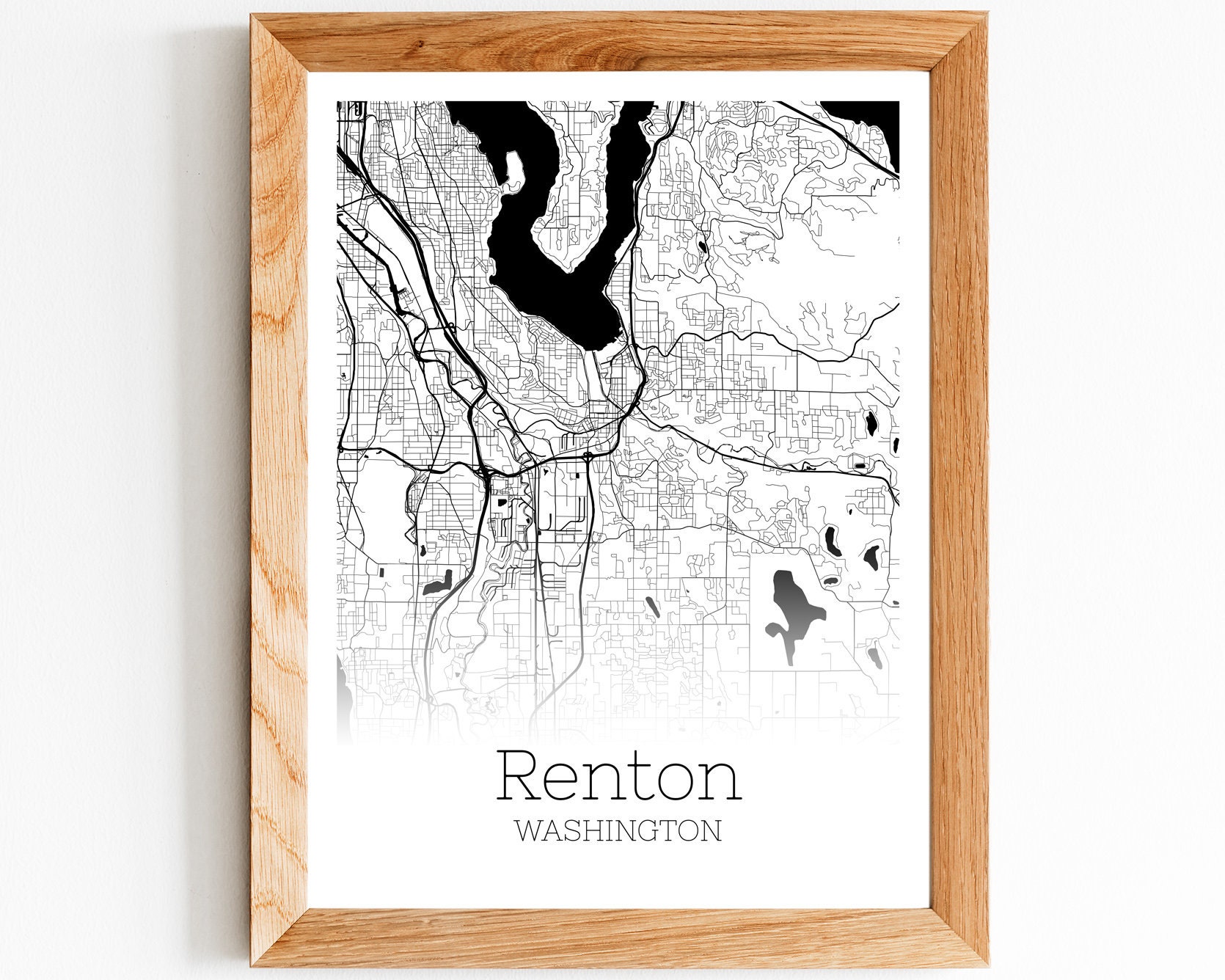Renton Map Instant Download Renton Washington City Map Etsy