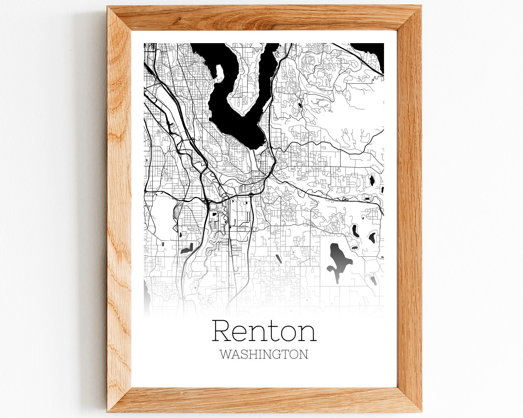 Renton Map INSTANT DOWNLOAD Renton Washington City Map Etsy