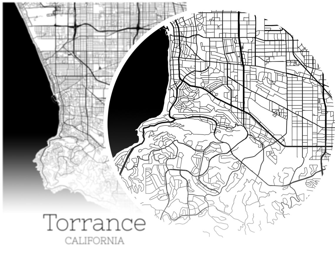 Torrance Map INSTANT DOWNLOAD Torrance California City Map Etsy