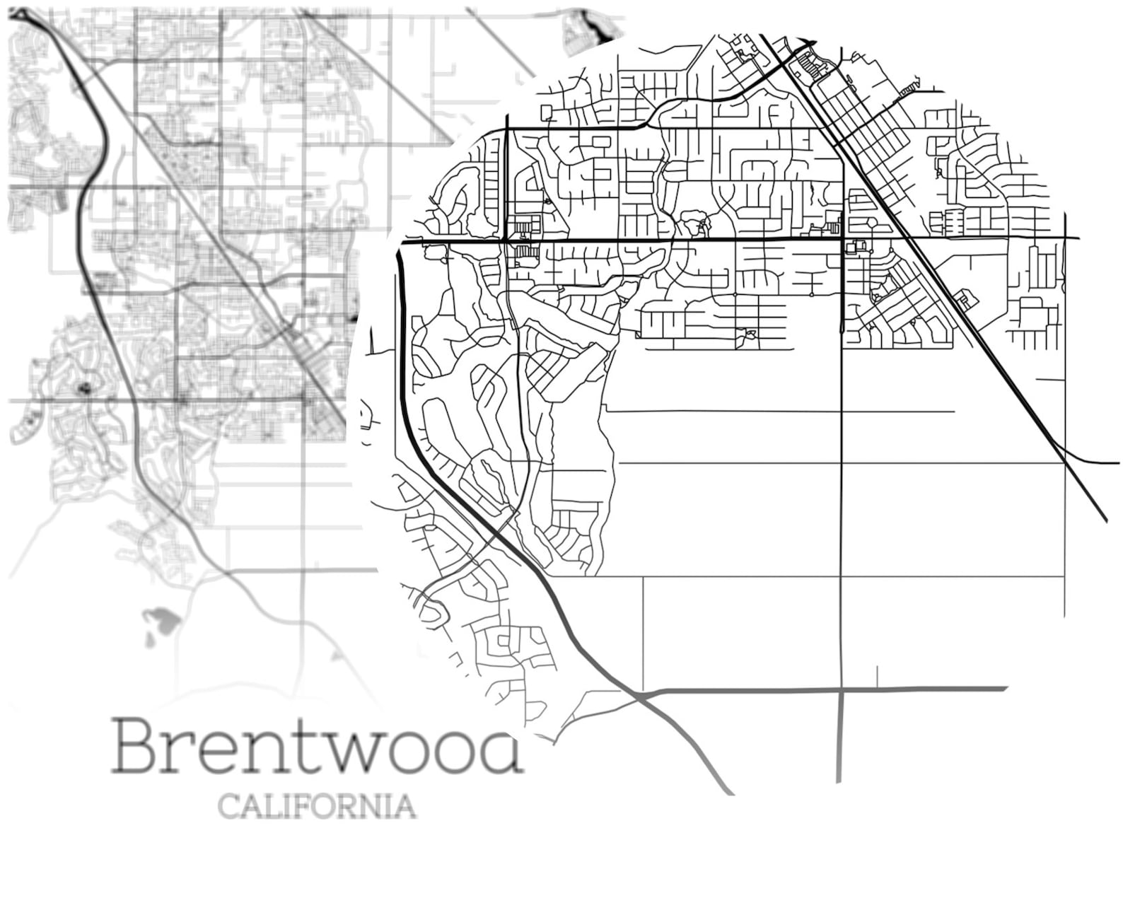 Brentwood Map INSTANT DOWNLOAD Brentwood California City Map Etsy