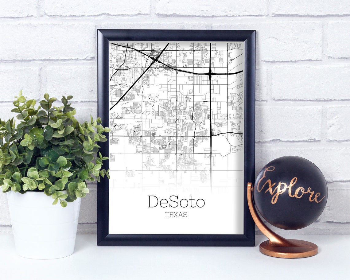 DeSoto Map INSTANT DOWNLOAD DeSoto Texas City Map Printable | Etsy