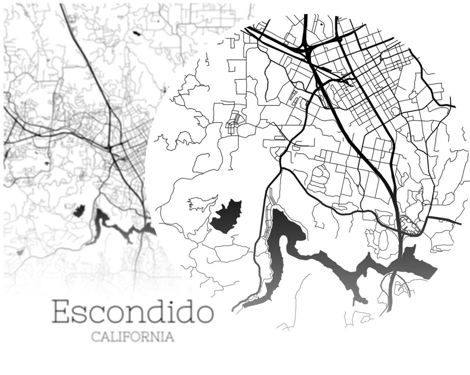 Escondido Map INSTANT DOWNLOAD Escondido California City Map  Etsy