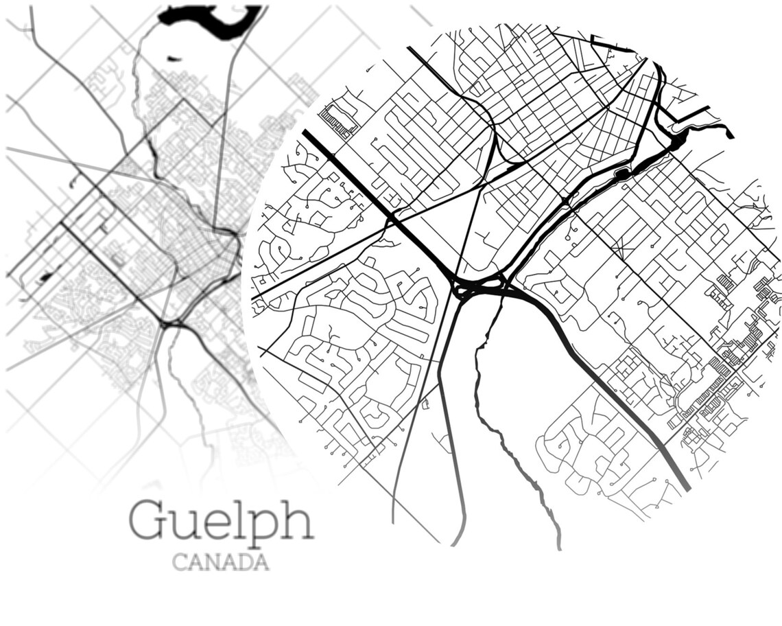 Guelph Map INSTANT DOWNLOAD Guelph Canada City Map Printable | Etsy