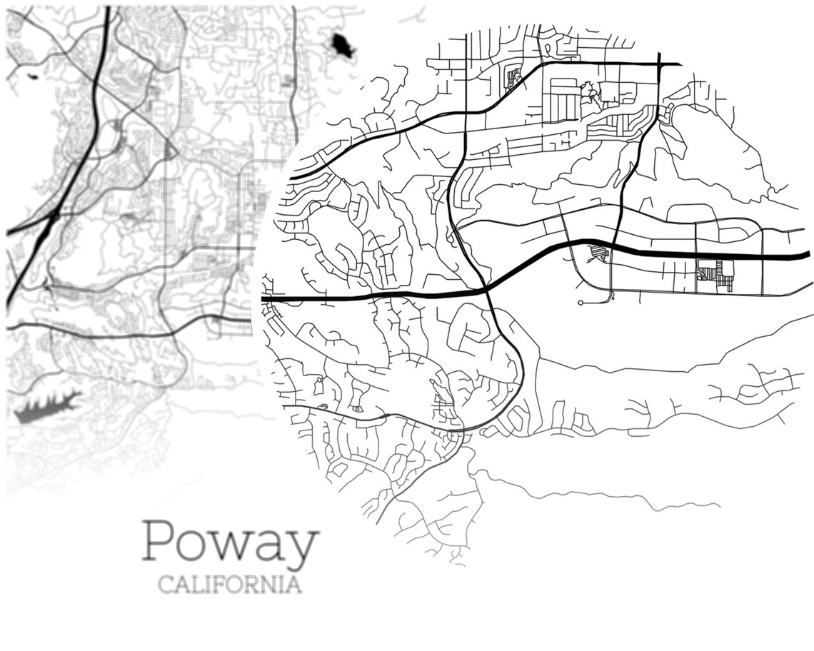 Poway Map INSTANT DOWNLOAD Poway California City Map | Etsy