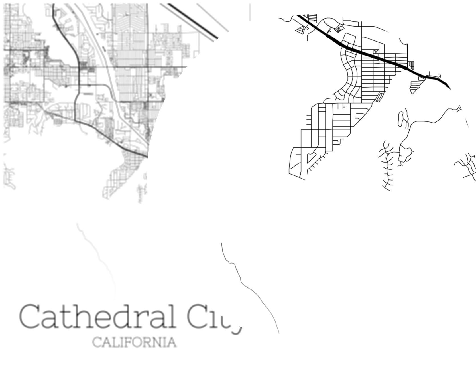 Cathedral City Map INSTANT DOWNLOAD Cathedral City California Etsy