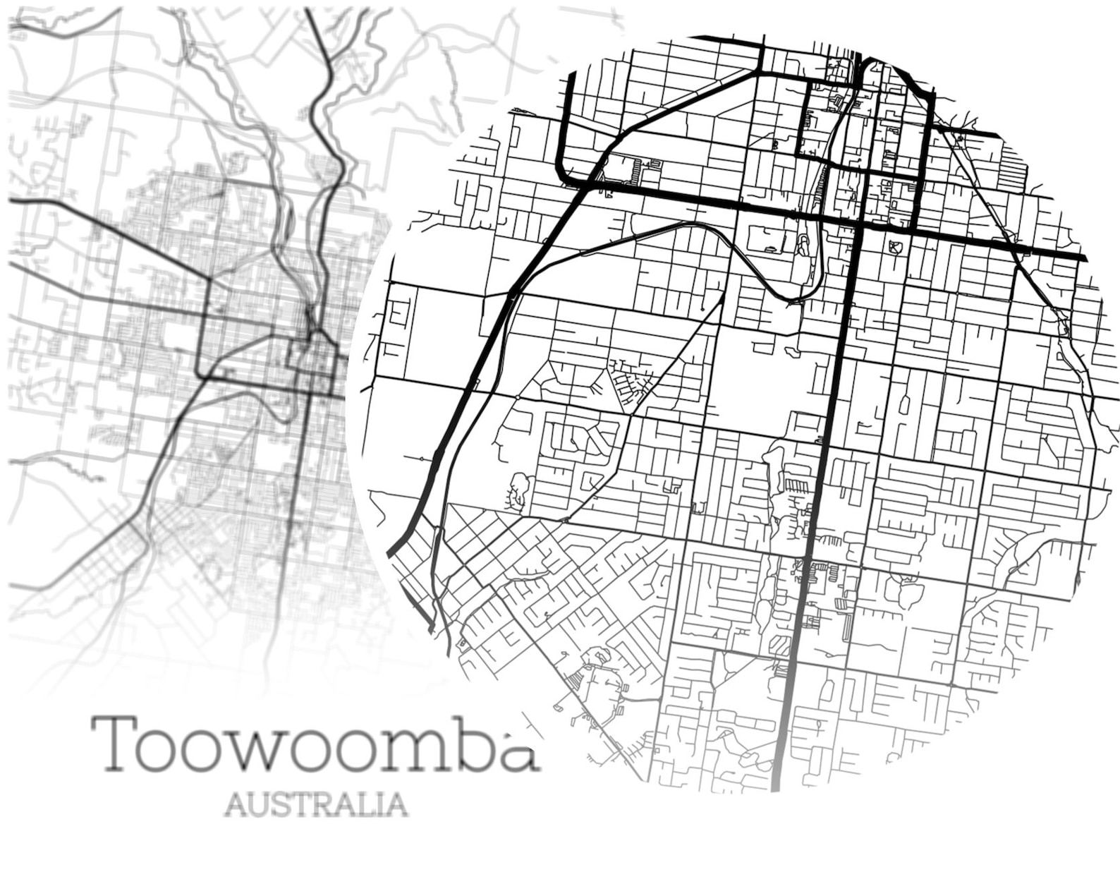 Toowoomba Map INSTANT DOWNLOAD Toowoomba Australia City Map Etsy