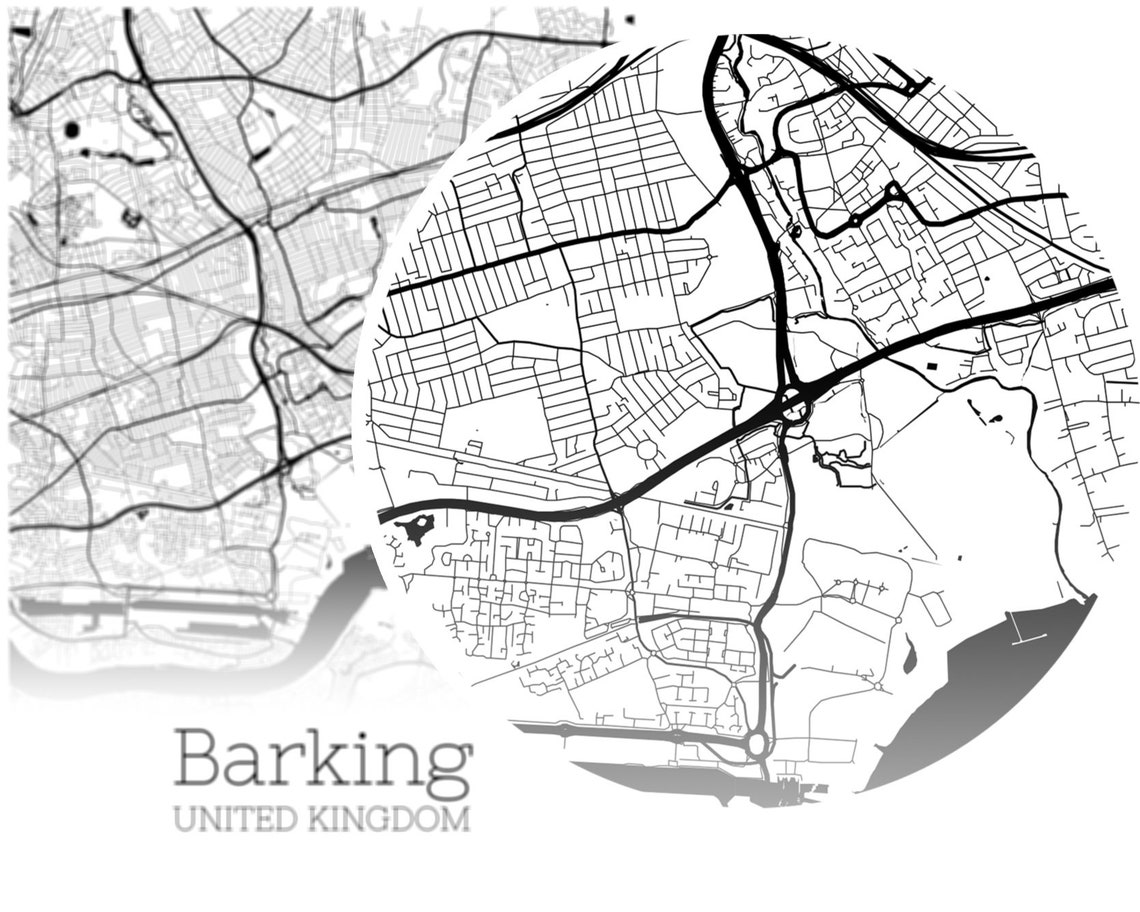 Barking Map INSTANT DOWNLOAD Barking United Kingdom City Map Etsy