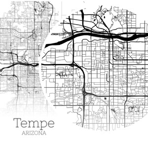 Tempe Map INSTANT DOWNLOAD Tempe Arizona City Map Printable | Etsy