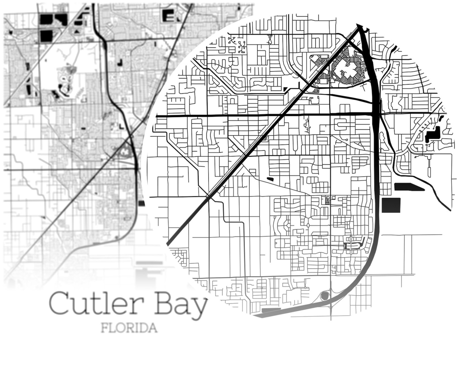 Cutler Bay Map INSTANT DOWNLOAD Cutler Bay Florida City Map Etsy