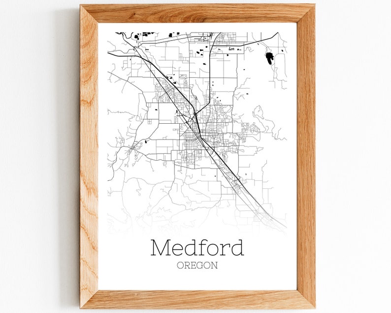 Medford Map INSTANT DOWNLOAD Medford Oregon City Map Etsy