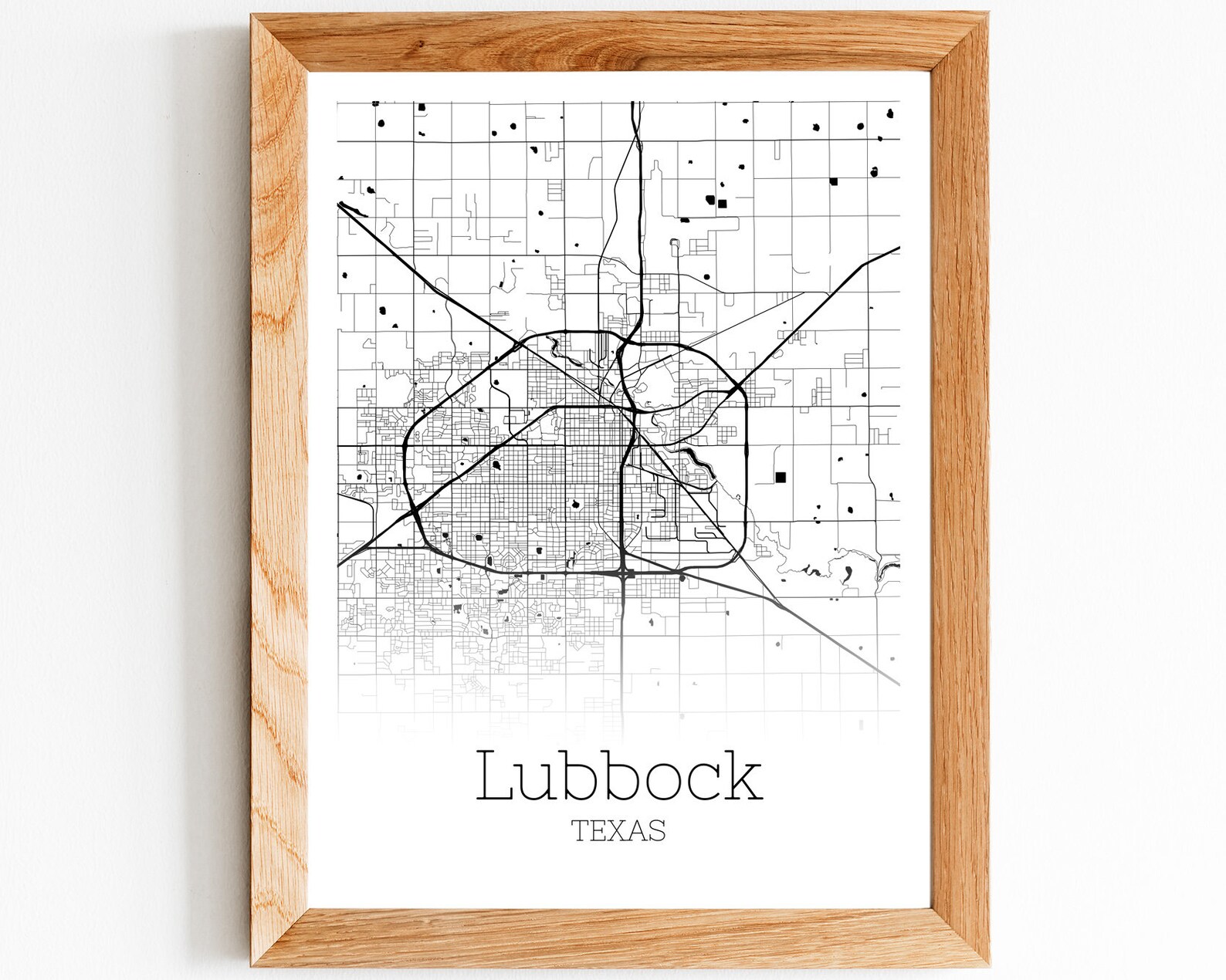 Lubbock Map INSTANT DOWNLOAD Lubbock Texas City Map Printable | Etsy