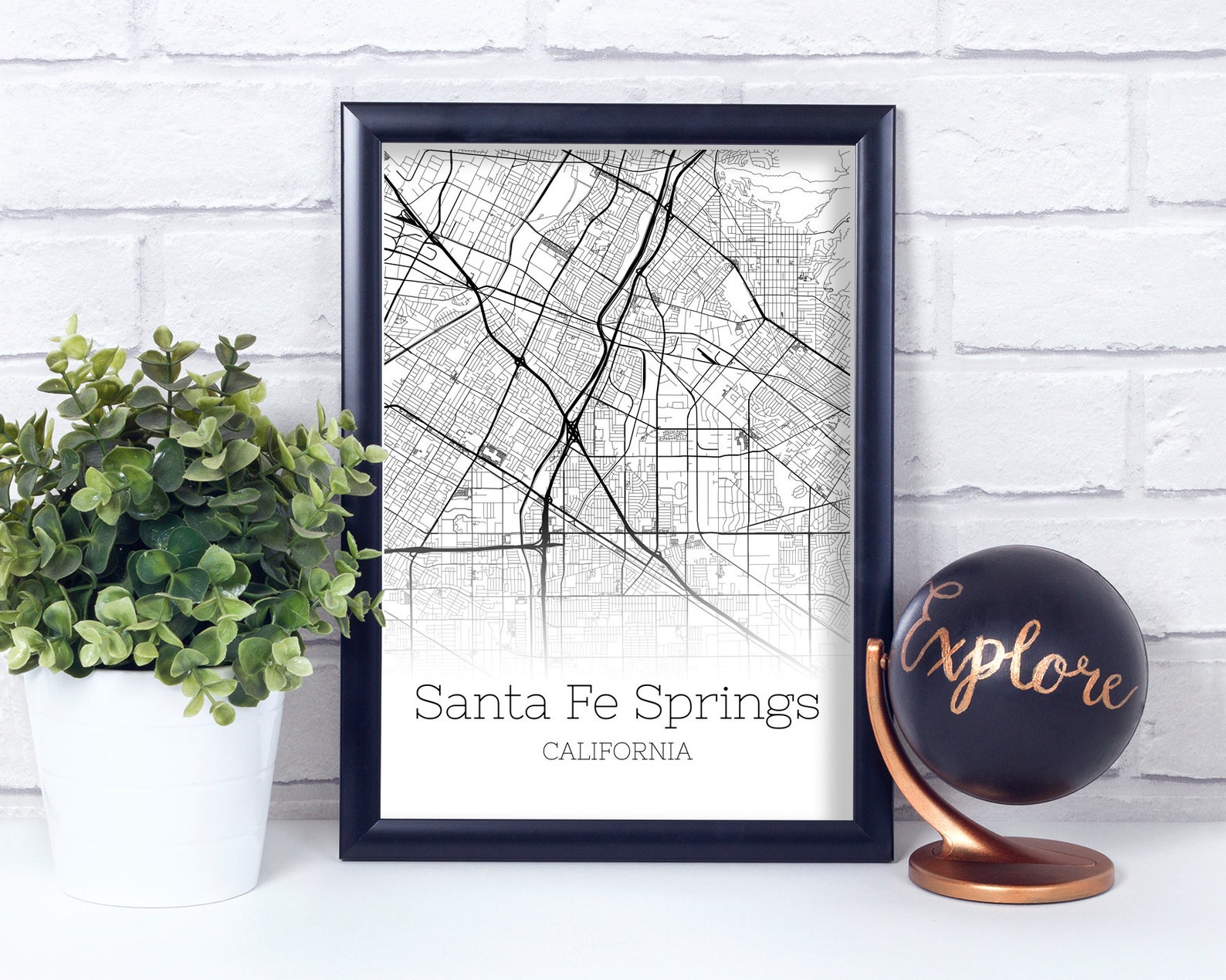 Santa Fe Springs Map INSTANT DOWNLOAD Santa Fe Springs Etsy