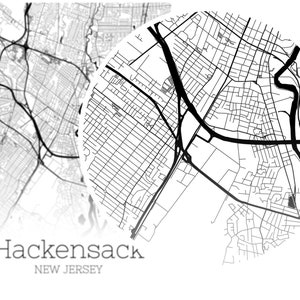 Hackensack Map INSTANT DOWNLOAD Hackensack New Jersey City  Etsy