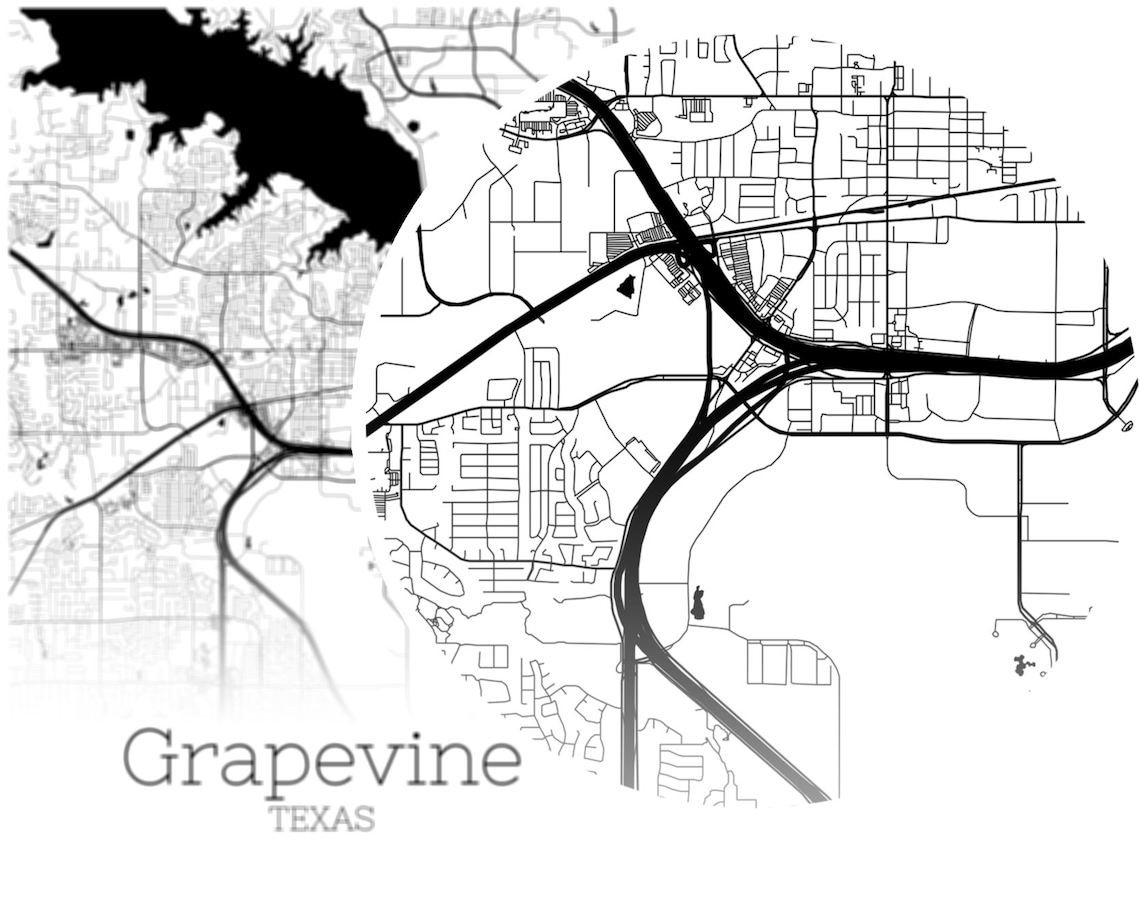 Grapevine Map INSTANT DOWNLOAD Grapevine Texas City Map