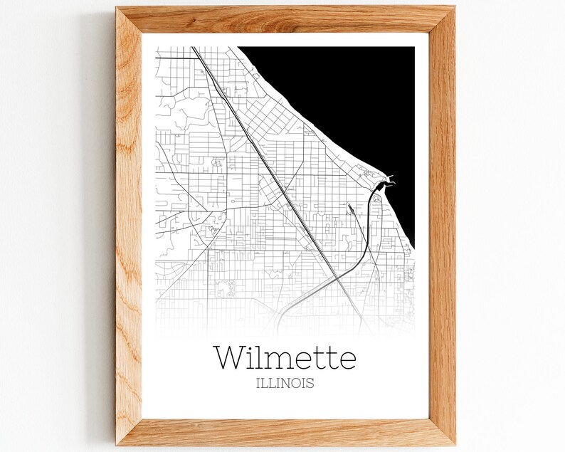 Wilmette City Map INSTANT DOWNLOAD Wilmette City Illinois Etsy