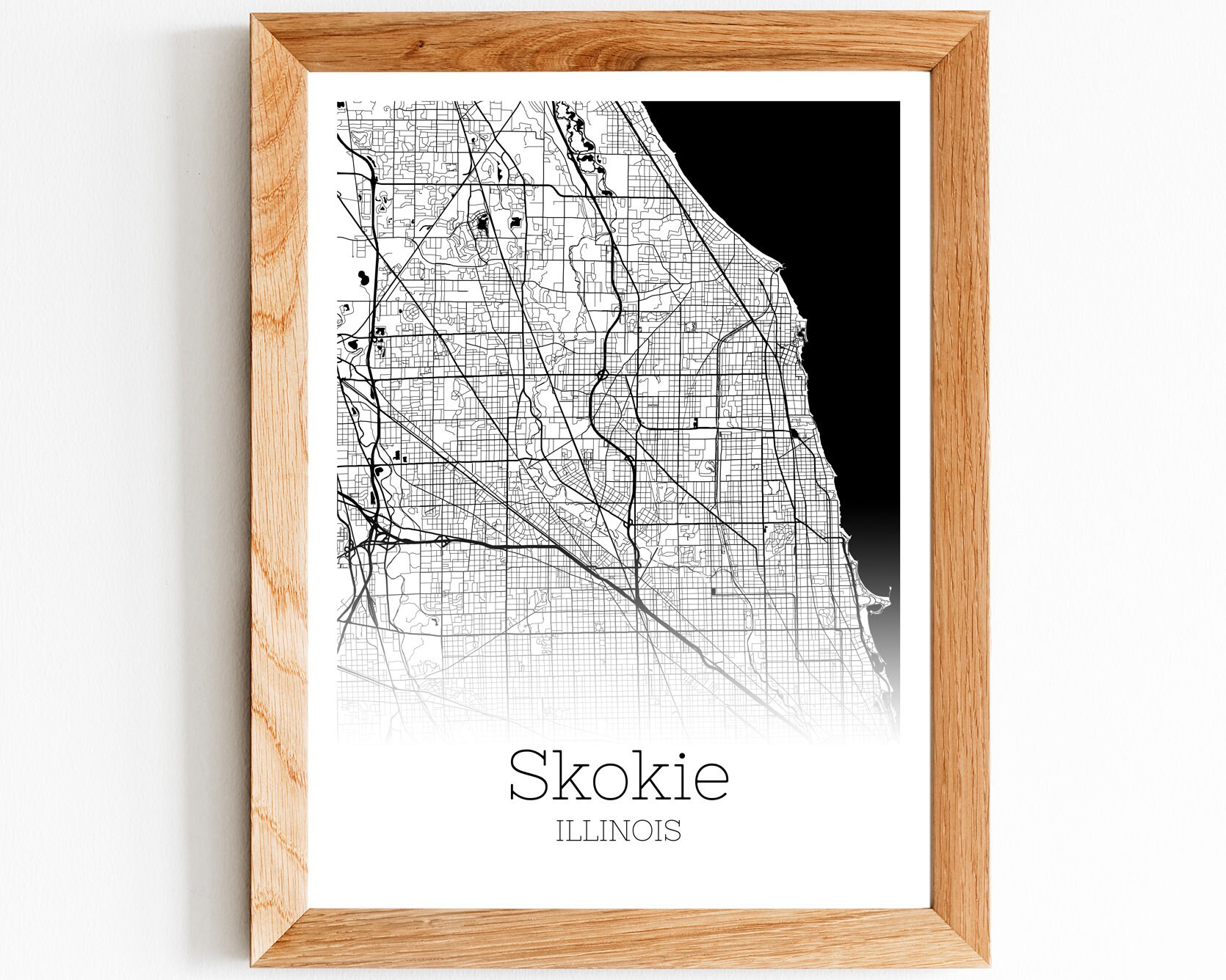 Skokie Map INSTANT DOWNLOAD Skokie Illinois City Map Etsy