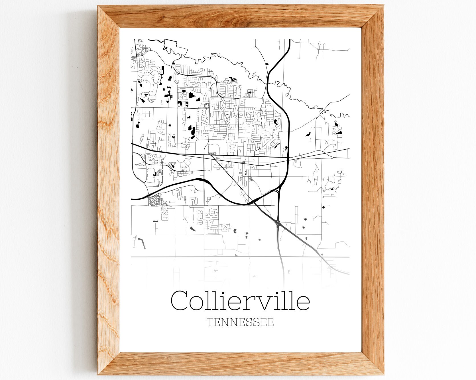 Collierville Map INSTANT DOWNLOAD Collierville Tennessee City Etsy
