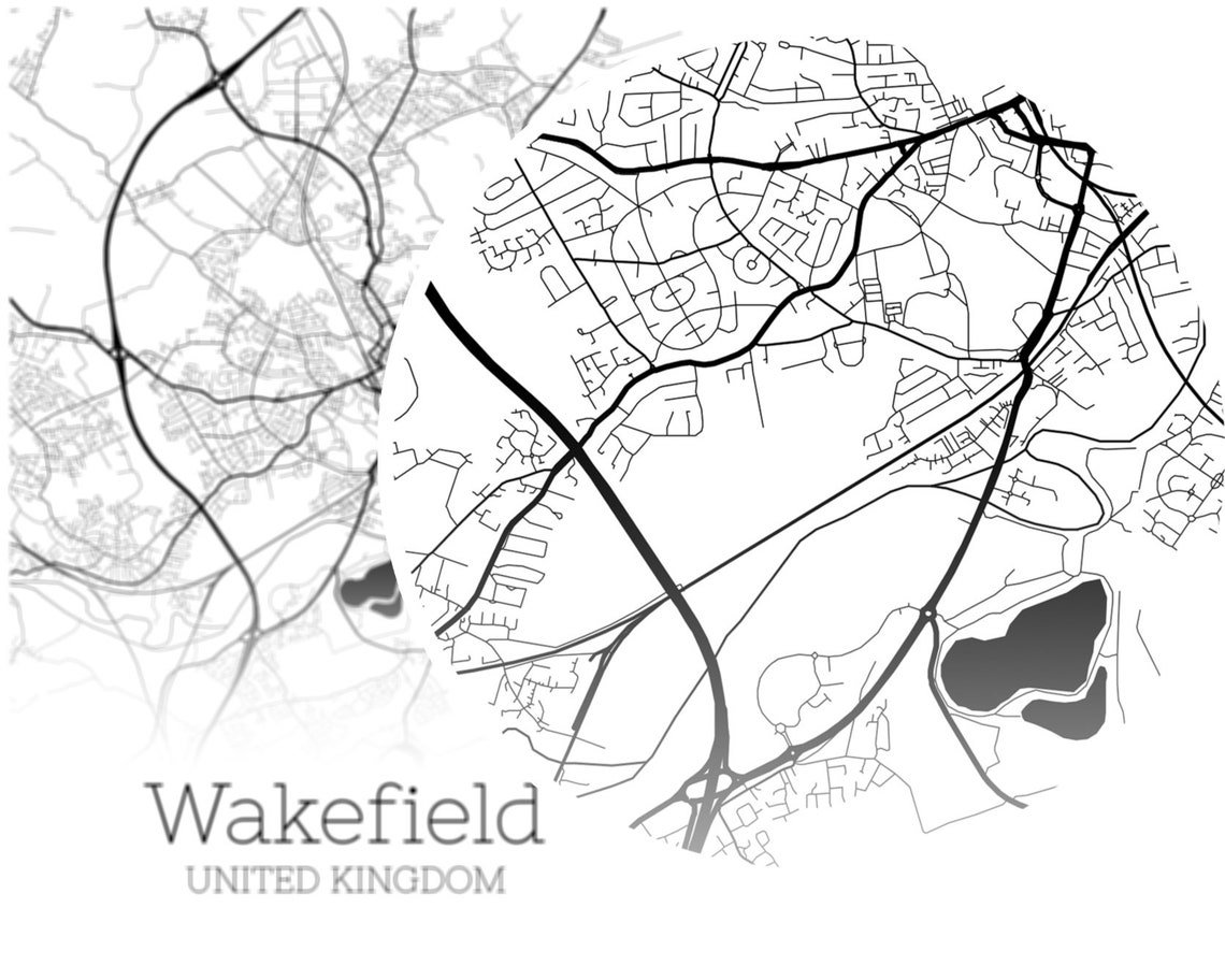 Wakefield Map INSTANT DOWNLOAD Wakefield United Kingdom City Etsy
