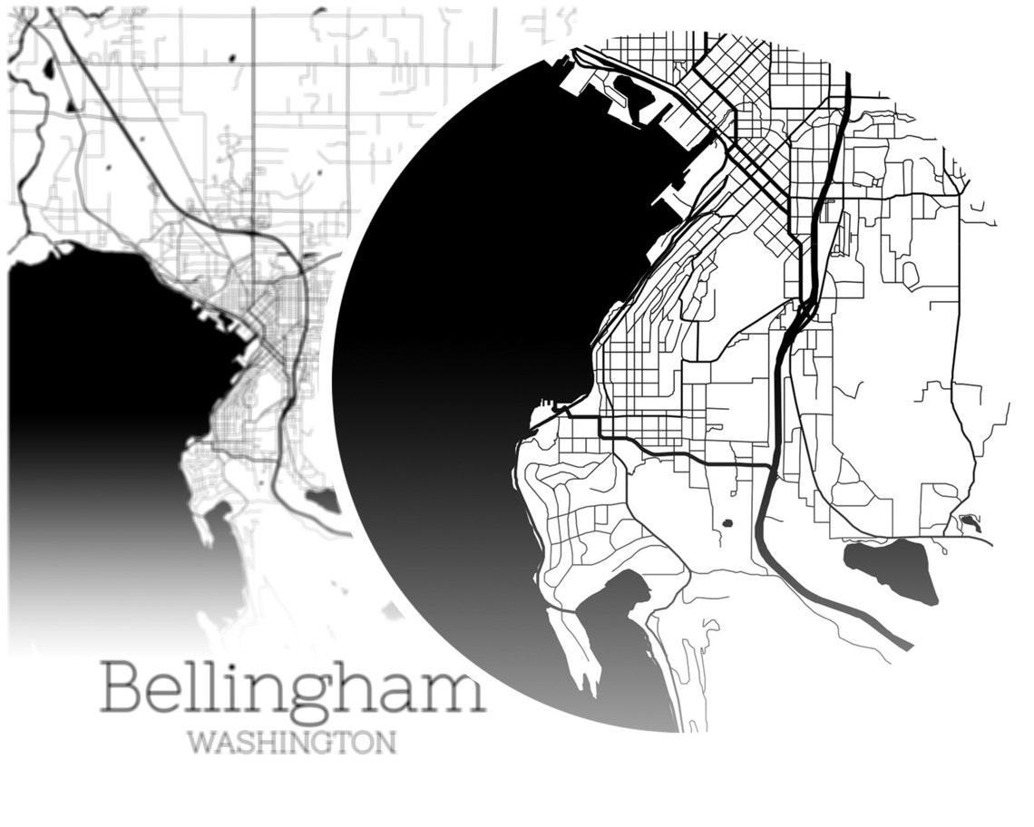 Bellingham Map INSTANT DOWNLOAD Bellingham Washington City | Etsy