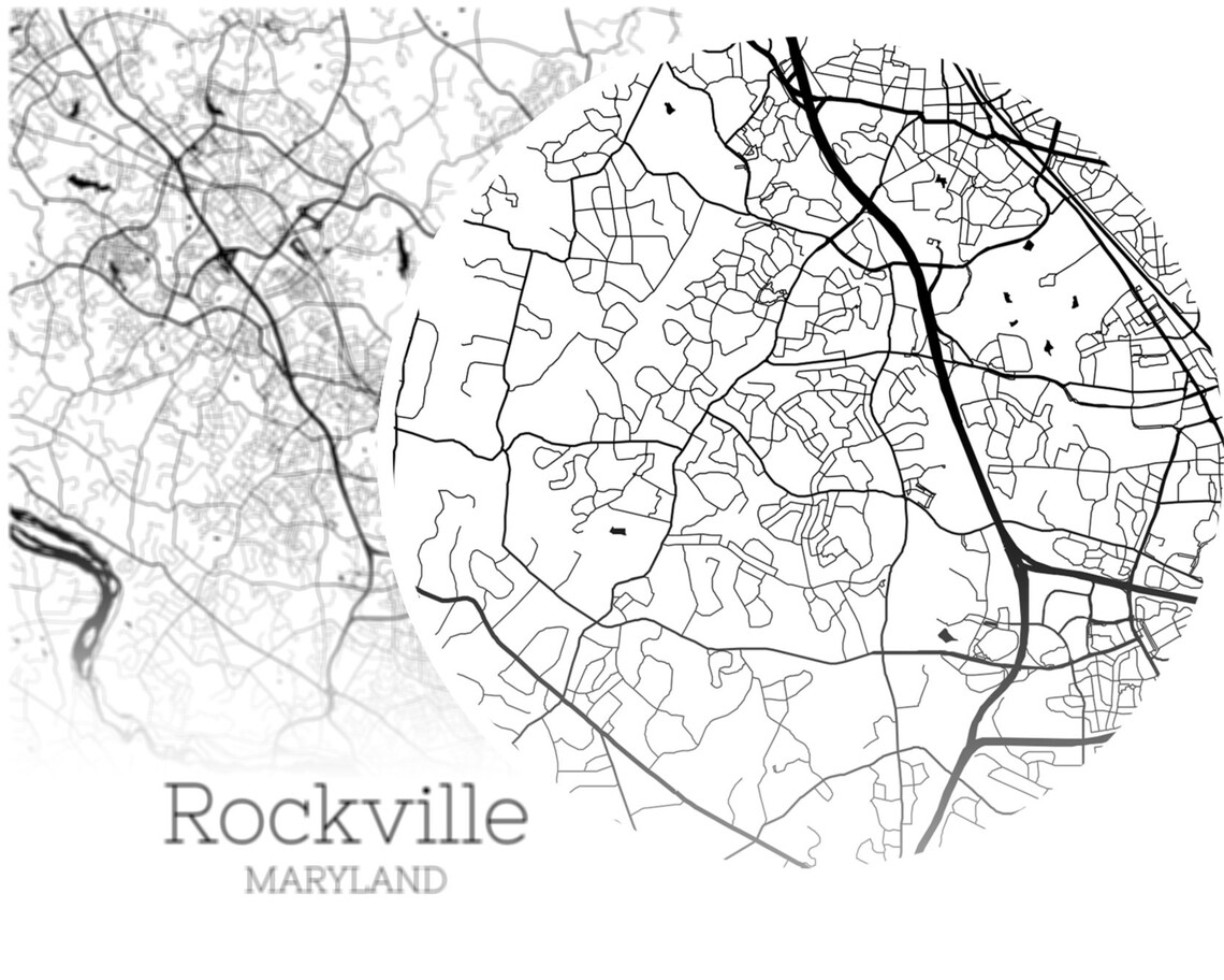 Rockville Map INSTANT DOWNLOAD Rockville Maryland City Map Etsy