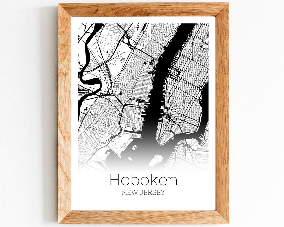 Hoboken Map INSTANT DOWNLOAD Hoboken New Jersey City Map Etsy