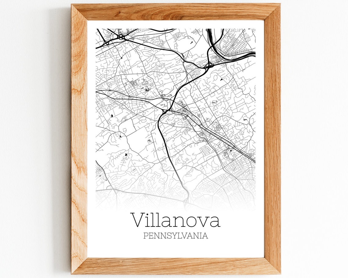 Villanova Map INSTANT DOWNLOAD Villanova Pennsylvania City Etsy